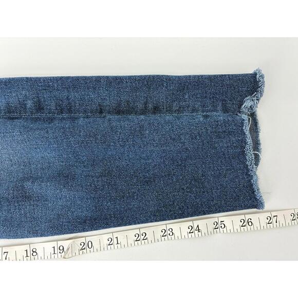 Mother The Stunner Zip Ankle Step Fray Distressed Skinny Jeans Size 29 - Picture 8 of 9